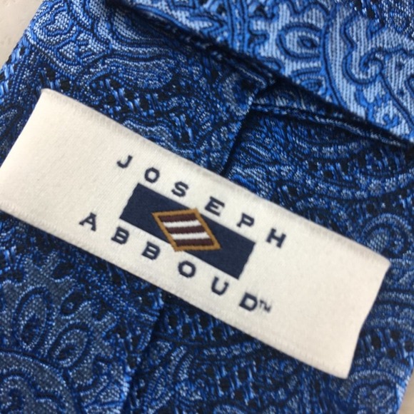 JOSEPH ABBOUD Blue Tone-on-tone Paisley Silk Tie - Picture 4 of 9